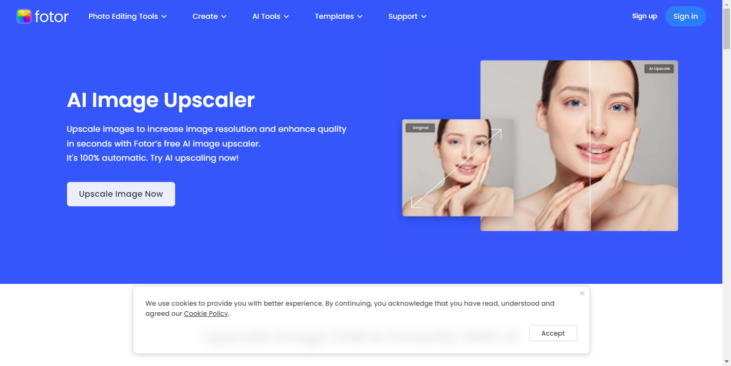 Fotor AI Image Upscaler