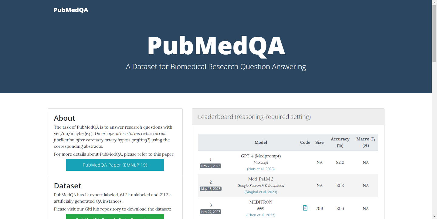 PubMedQA