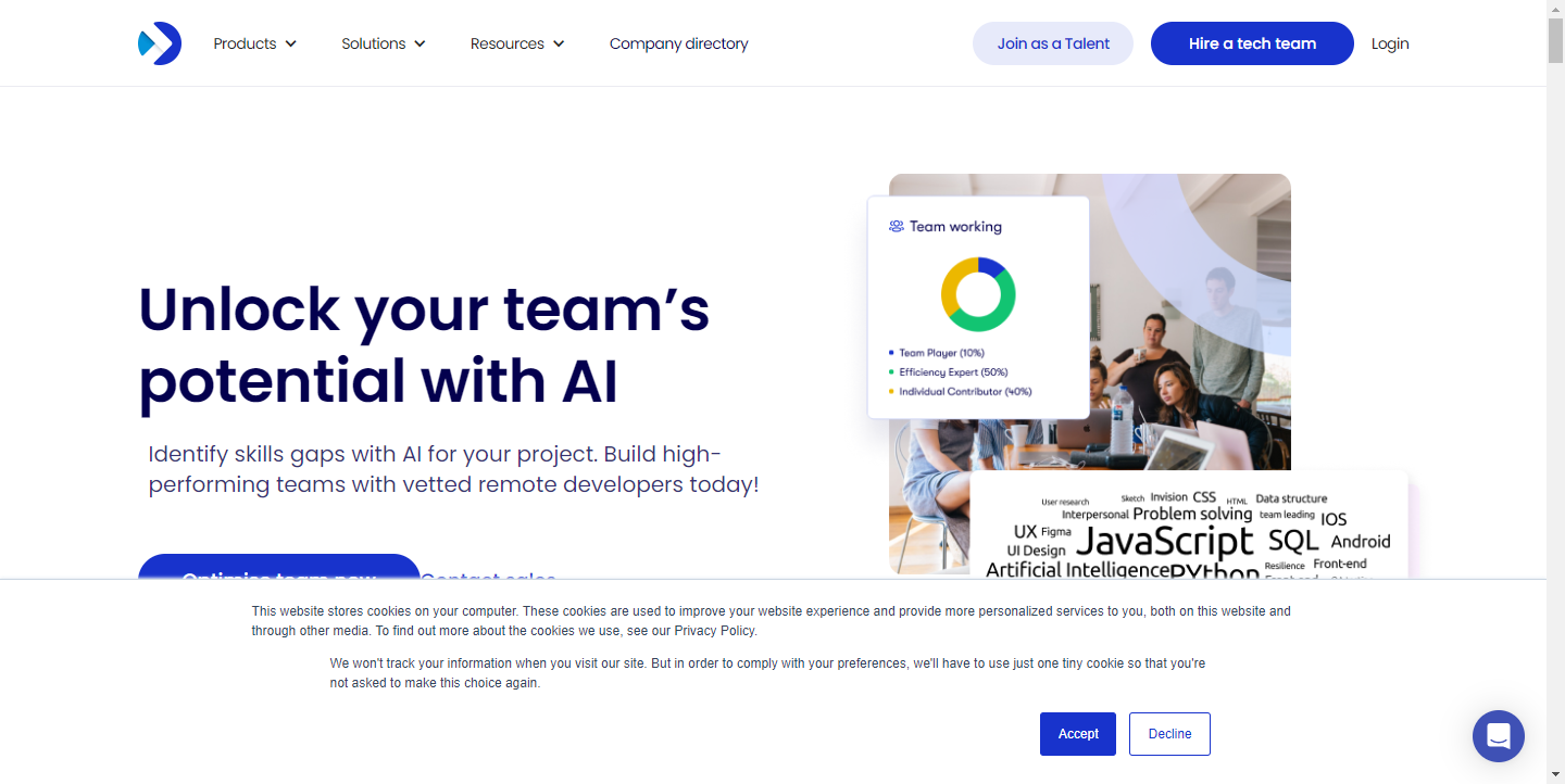 Team Analytics by CodeMonk.ai-利用人工智能发现技术团队中的不足并聘用最合适的人选