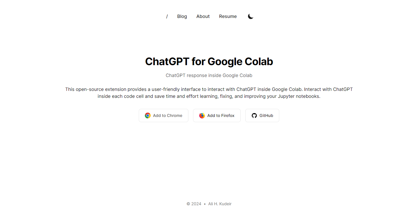 ChatGPT for Google Colab